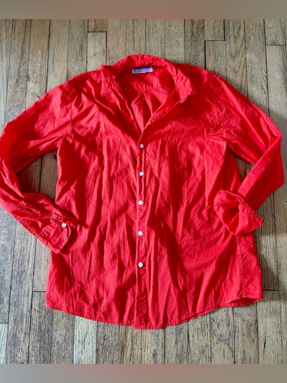 American Colors by Alex Lehr Red Button Down Shirt M Made in USA Cotton